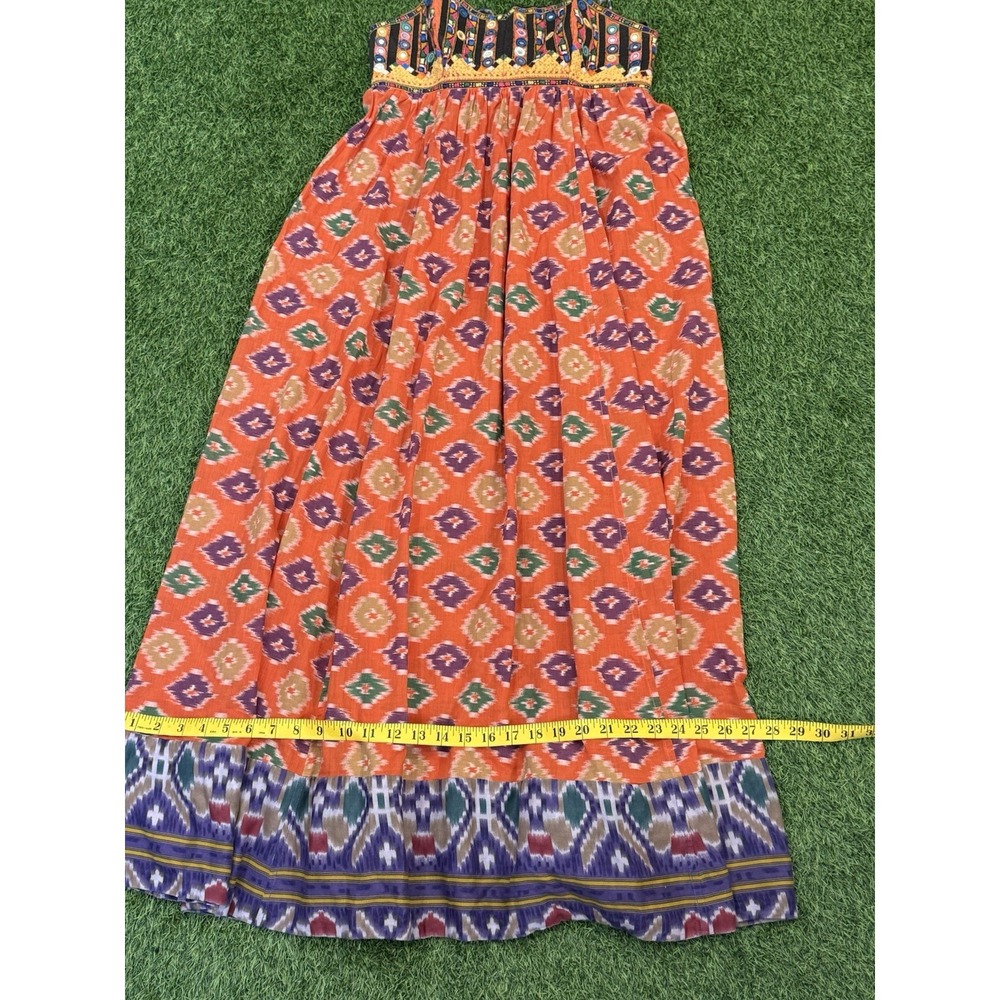 Ralph Lauren Denim & Supply Dress Women XS Orange Boho Spaghetti Strap Festival - Picture 14 of 15